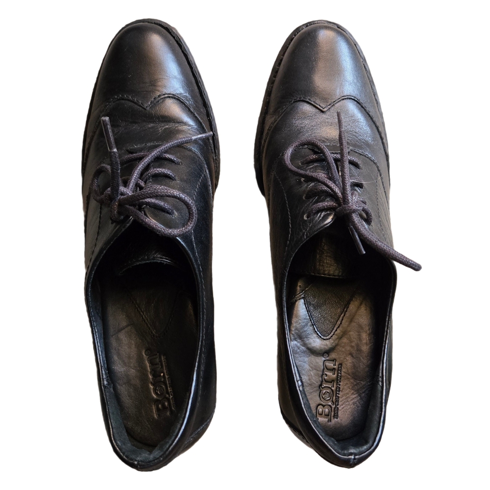Born Black Leather Lace-Up Heels Leila - Picture 2 of 4